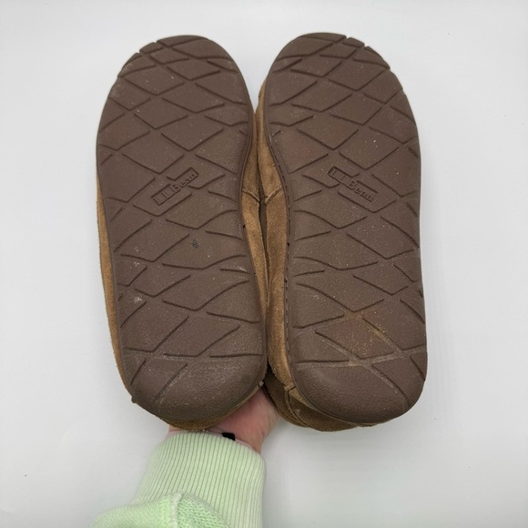 L.L. Bean Wicked Good Moccasins Men’s Size 11 Chocolate Brown Suede Shearling - Picture 5 of 6
